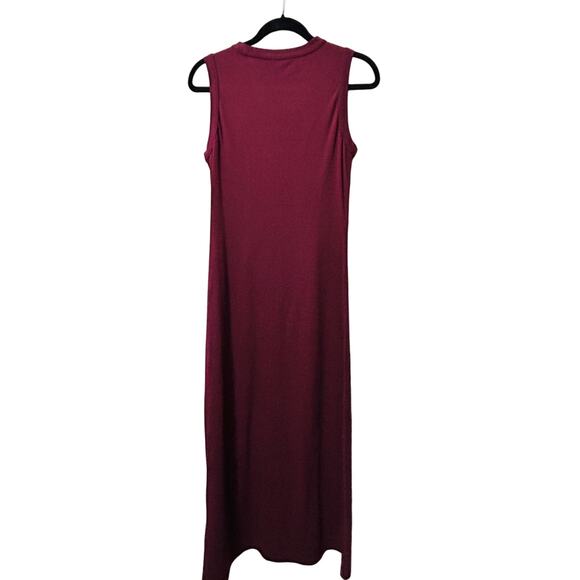 NEW Club Monaco Twist Front Jersey Midi Dress Feminine Career Capsule Plum Sz Md - Picture 5 of 11